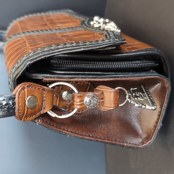 Vintage Brown /Black Faux Snakeskin Leather Marc Chantal MC Shoulder Bag. - Picture 6 of 16